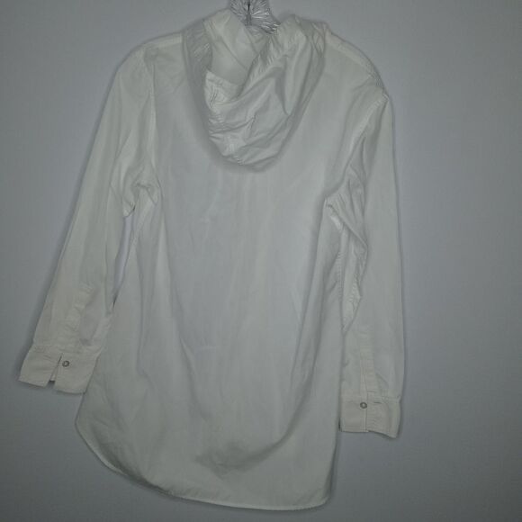 YOHJI YAMAMOTO  Long Sleeve hooded Shirts white size 2/small - Picture 7 of 8